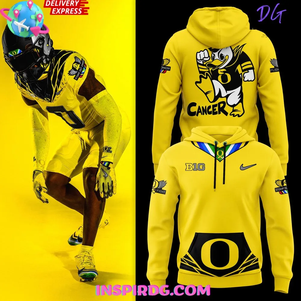 -Oregon Ducks Stomp Out Cancer 2024 Hoodie