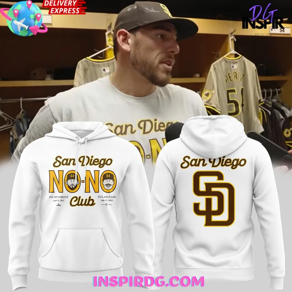 -San Diego Padres No-No Club White Hoodie