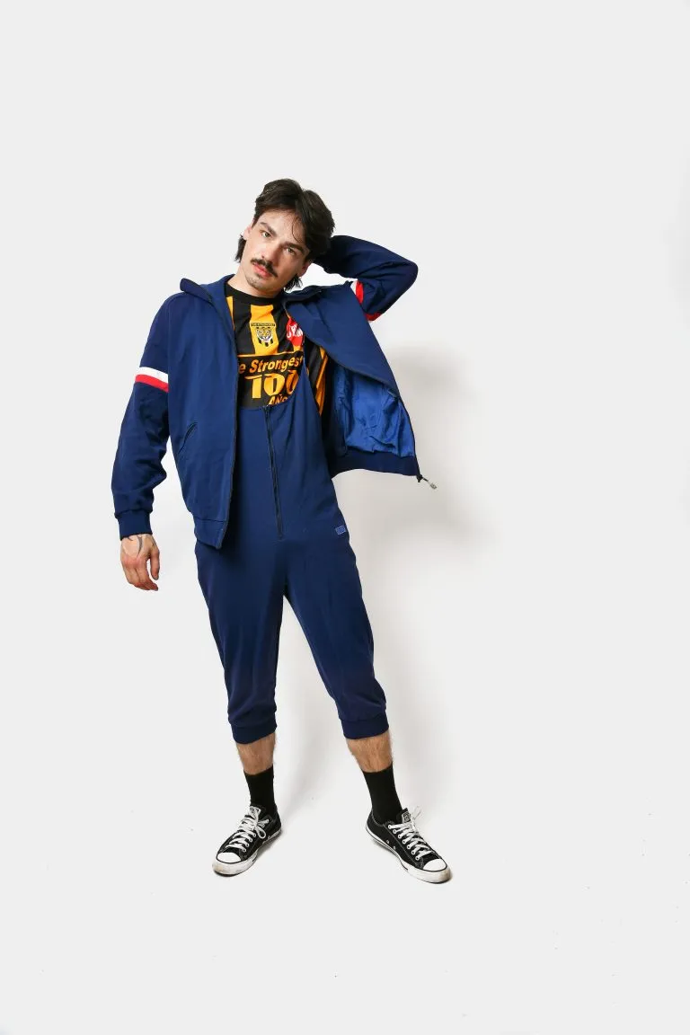 80s 70s tracksuit set blue