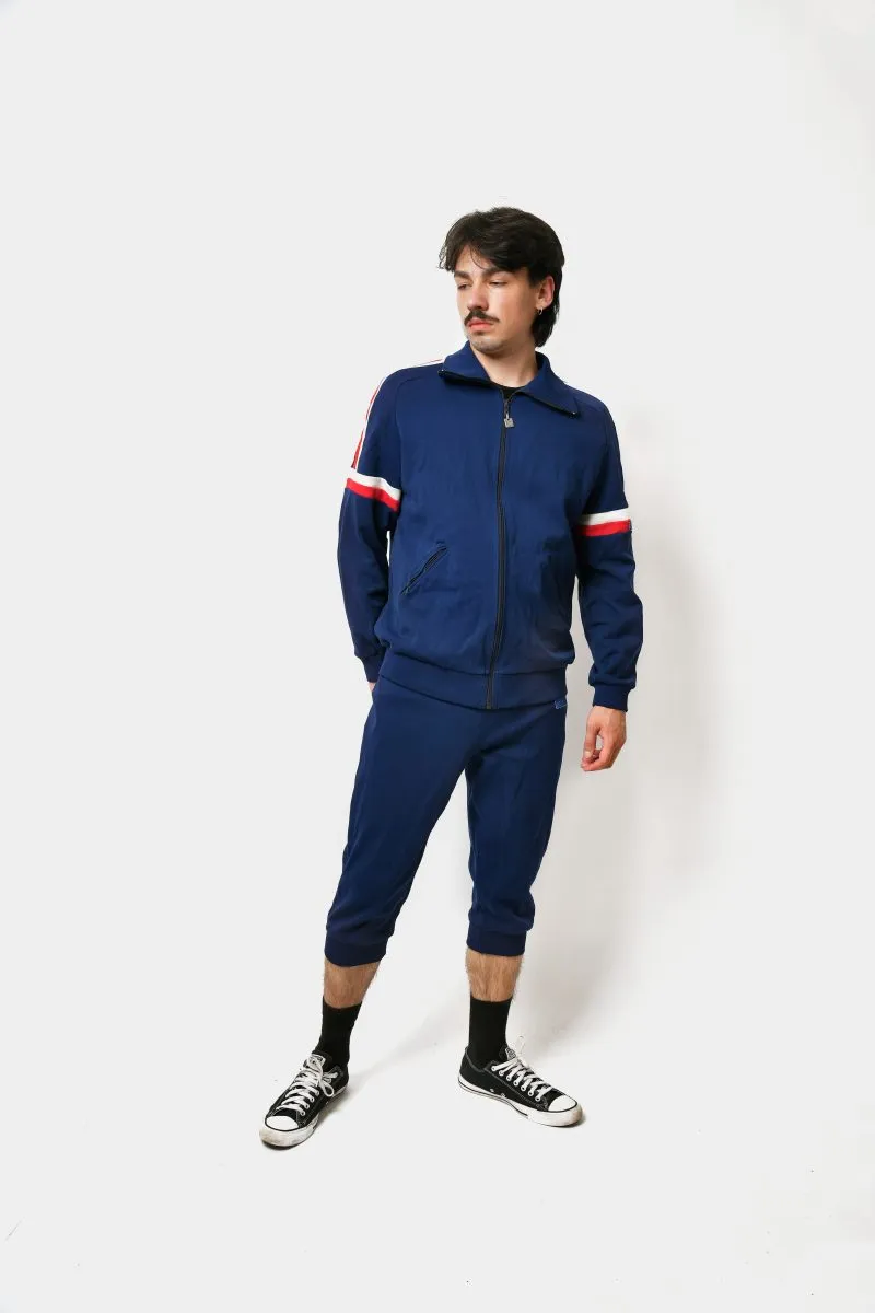 80s 70s tracksuit set blue