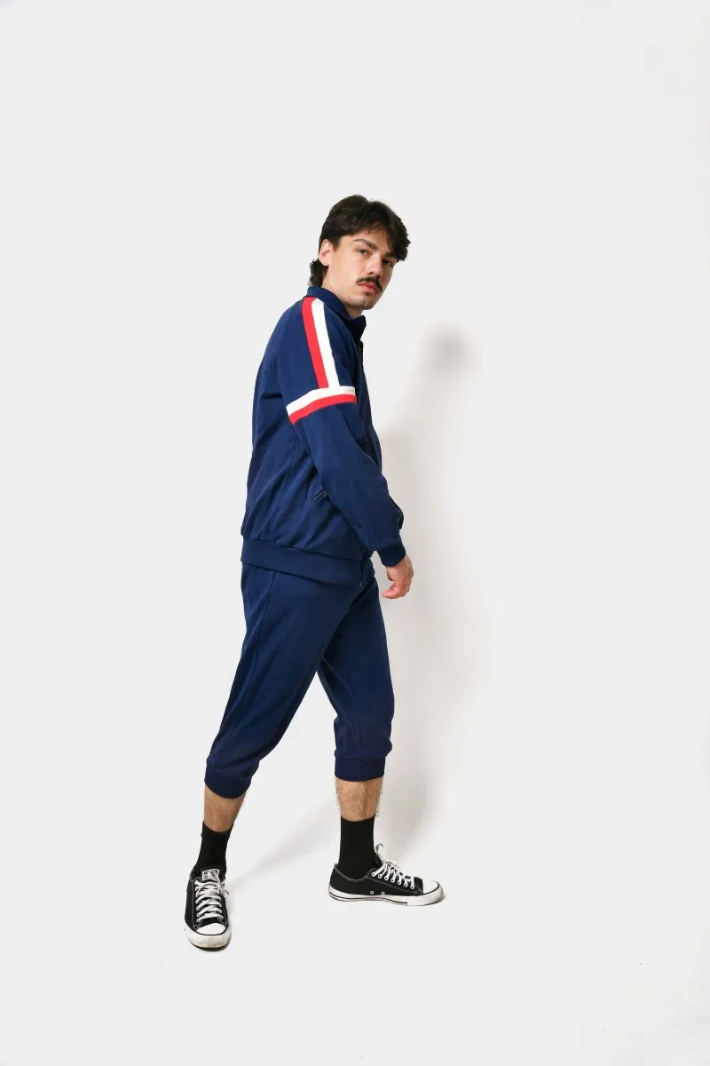 80s 70s tracksuit set blue