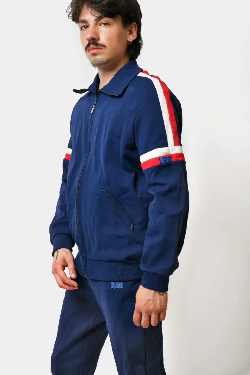 80s 70s tracksuit set blue