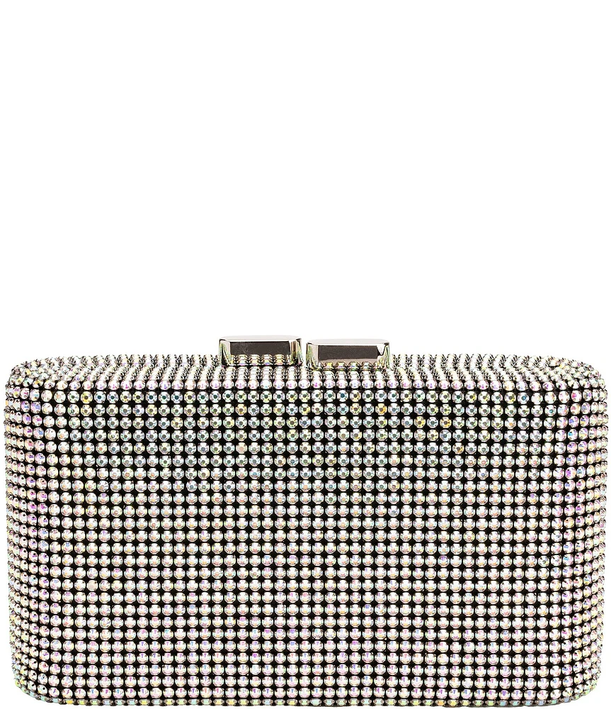 Antonio Melani Curved Multi Mesh Rhinestone Minaudiere Clutch