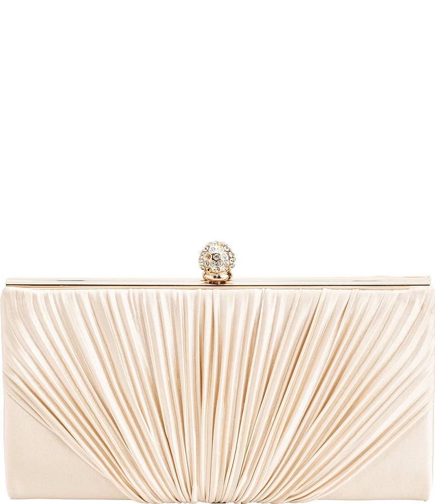 Antonio Melani Pleated Gold Metal Clutch