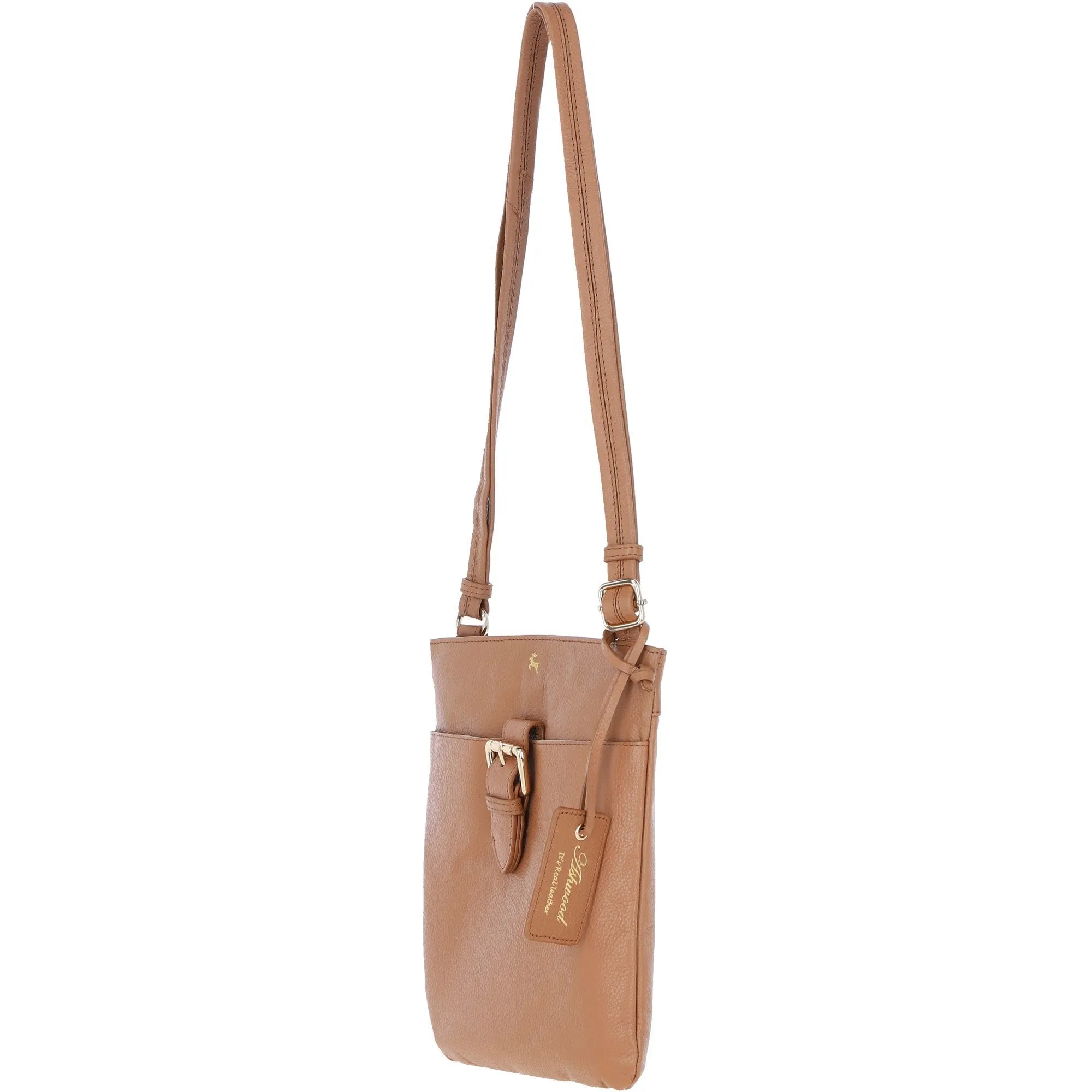 Ashwood Leather Smart Tab Cross Body Bag Butterscotch: 63621/Tab