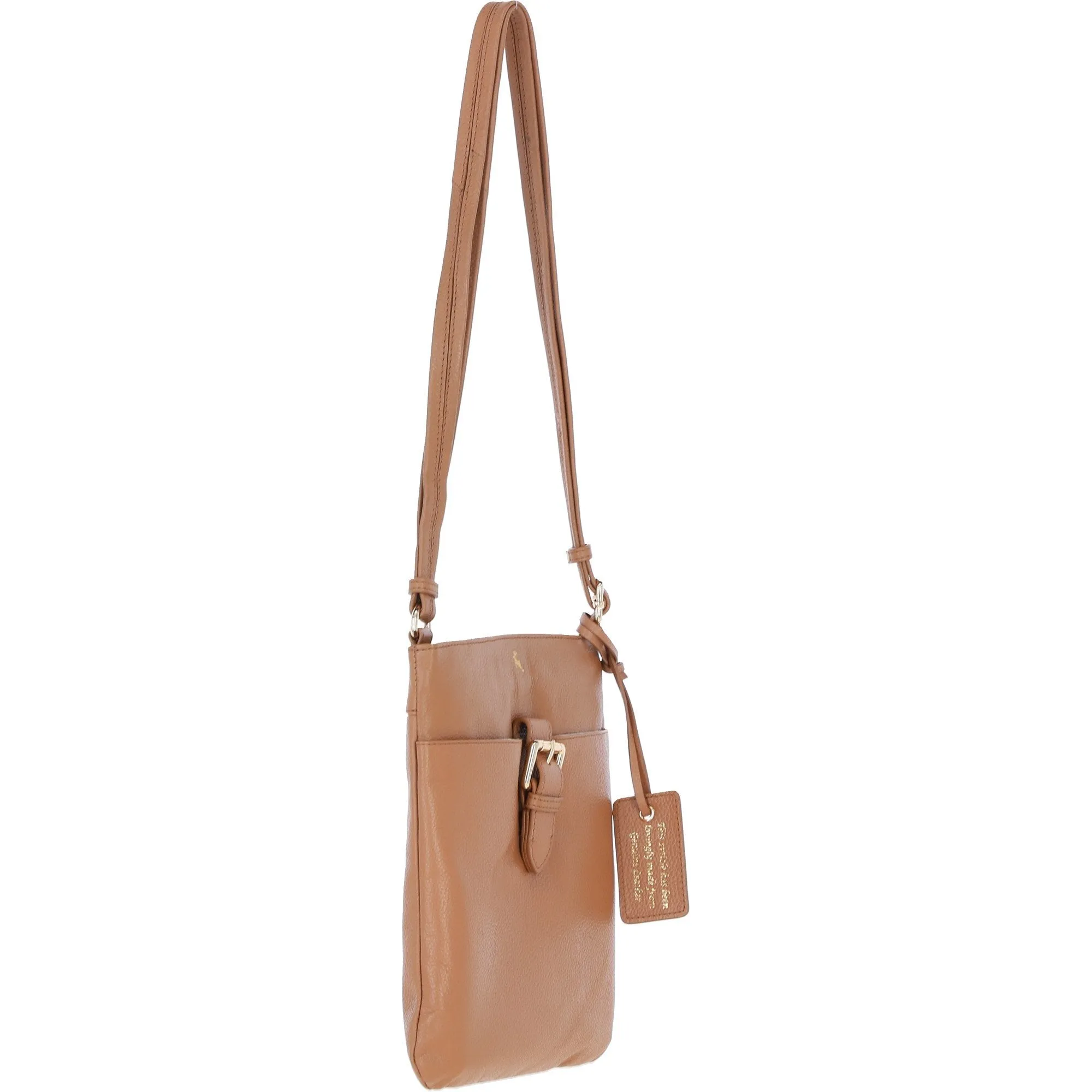 Ashwood Leather Smart Tab Cross Body Bag Butterscotch: 63621/Tab