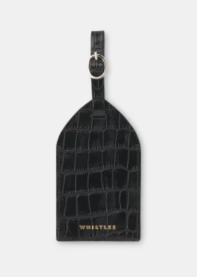 Black Shiny Croc Luggage Tag