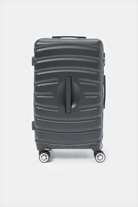 Black Textured Trolley Luggage 24 Inch