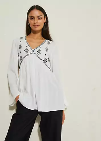 bonprix Long Sleeve Embroidered Tunic | Grattan