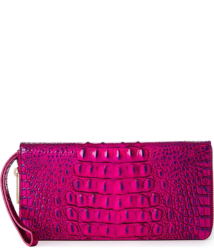 BRAHMIN Melbourne Collection Voltage Violet Skyler Clutch Wristlet Wallet