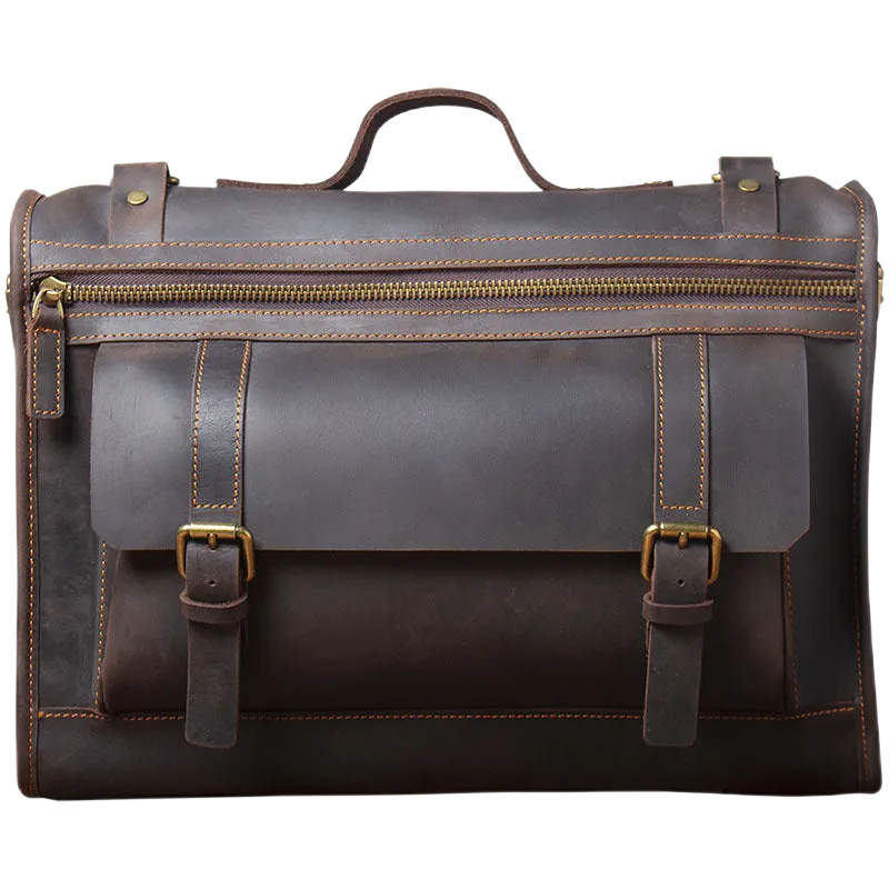 Brown Leather Computer Bag - Horizon Leathers