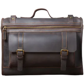 Brown Leather Computer Bag - Horizon Leathers