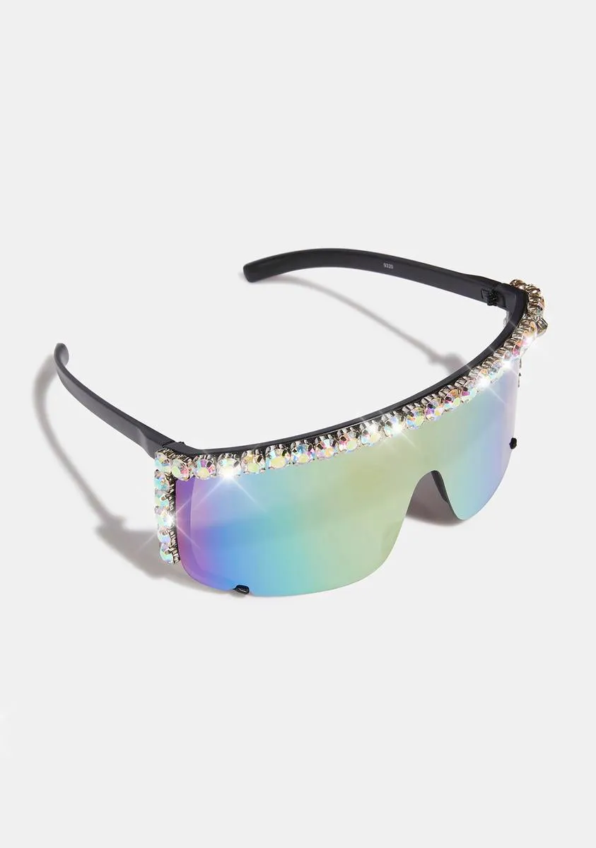 Chrome Melting Point Shield Sunglasses-