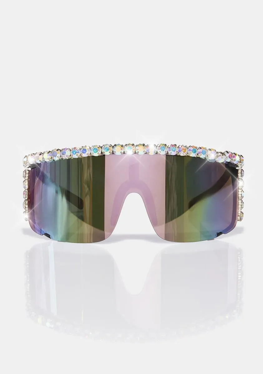 Chrome Melting Point Shield Sunglasses-