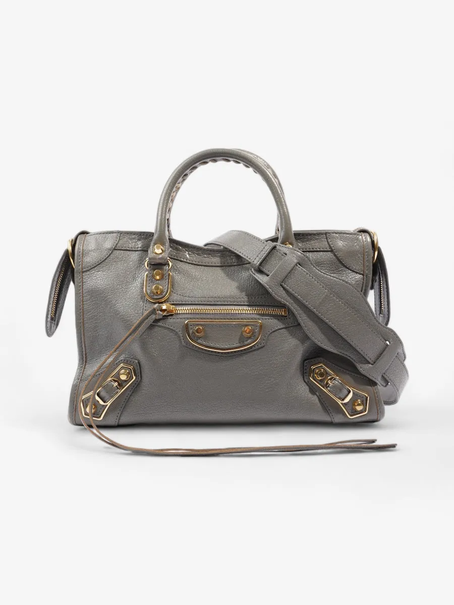 City Bag Grey Goatskin Leather