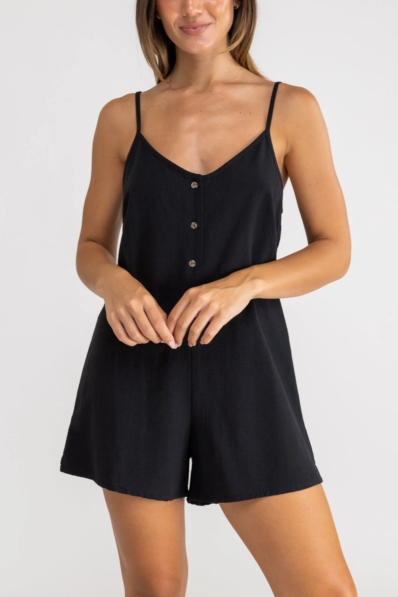 Classic Adjustable Romper Black