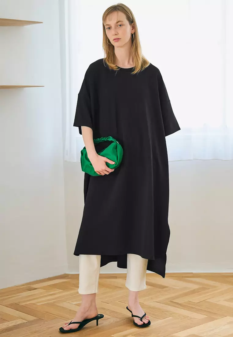 comcoca 【Embossed Design】 Oversized Tunic Dress (Relaxed Fit)