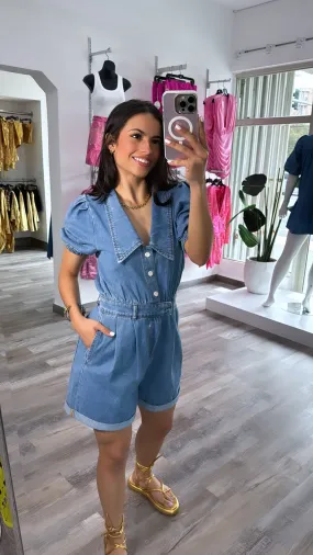 Coquette Denim Romper