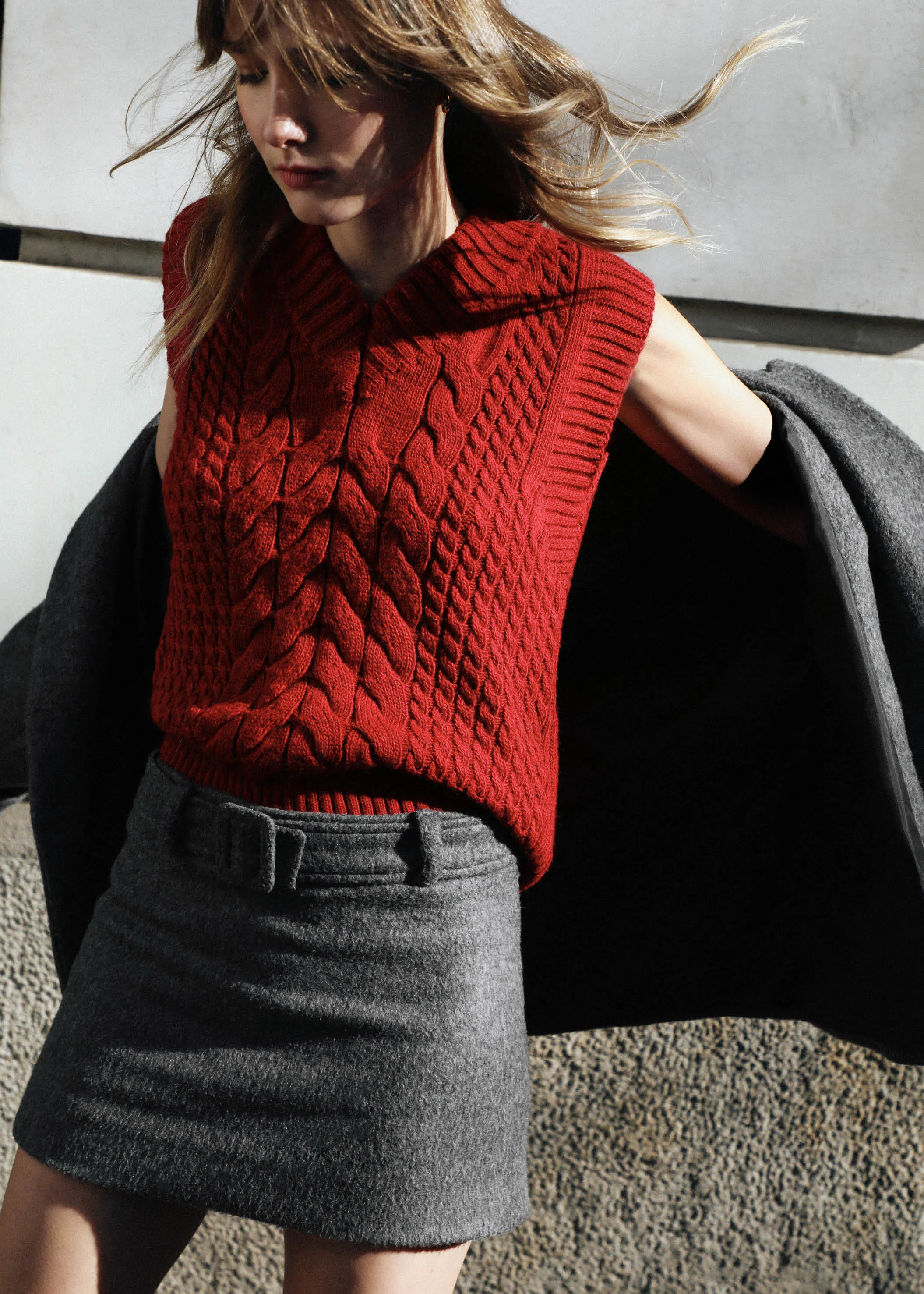 Cosy Red Tricot Vest  