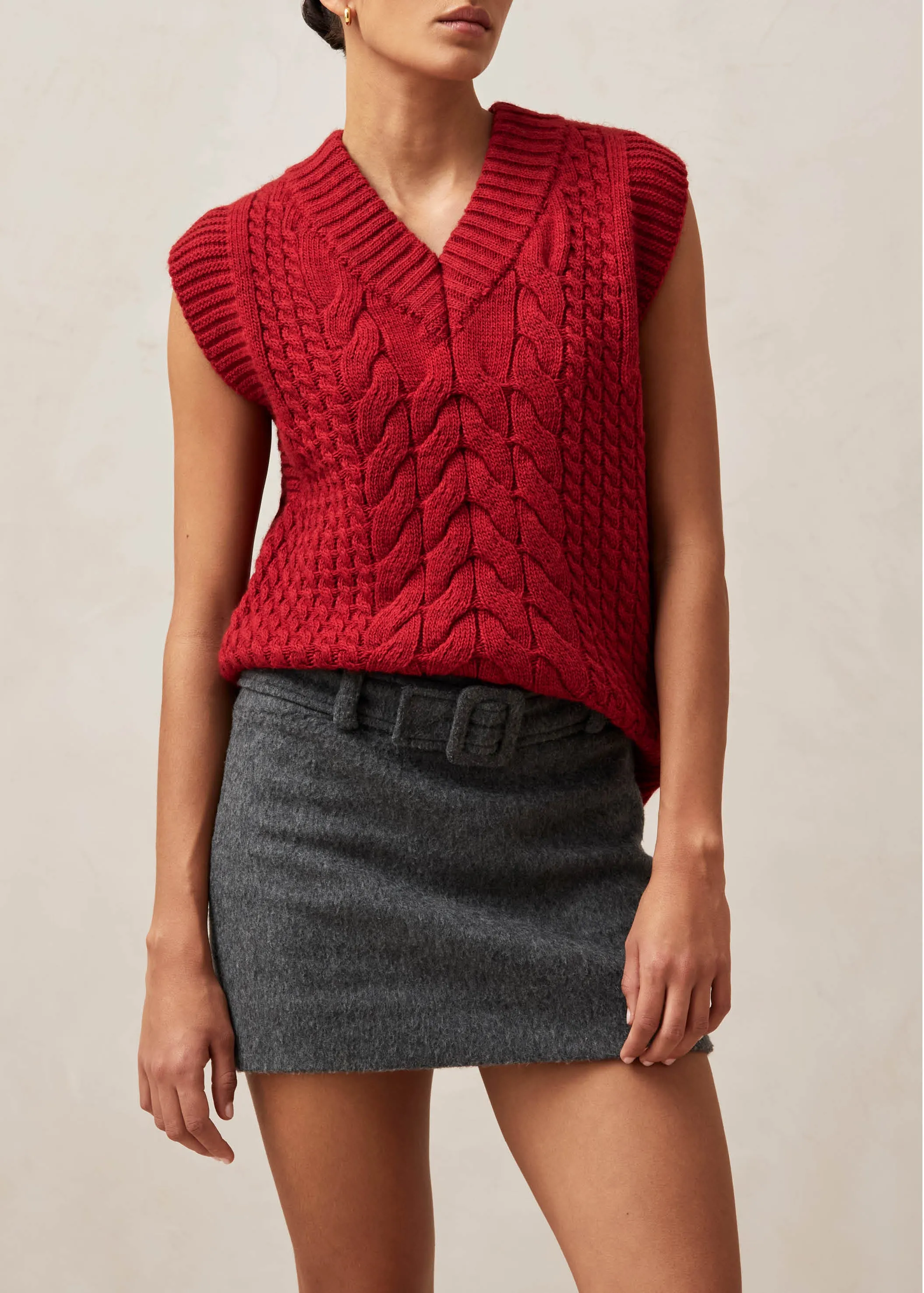 Cosy Red Tricot Vest  