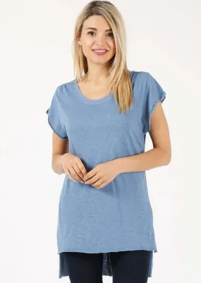 Cotton Modal High Low Tunic Tee Made in USA