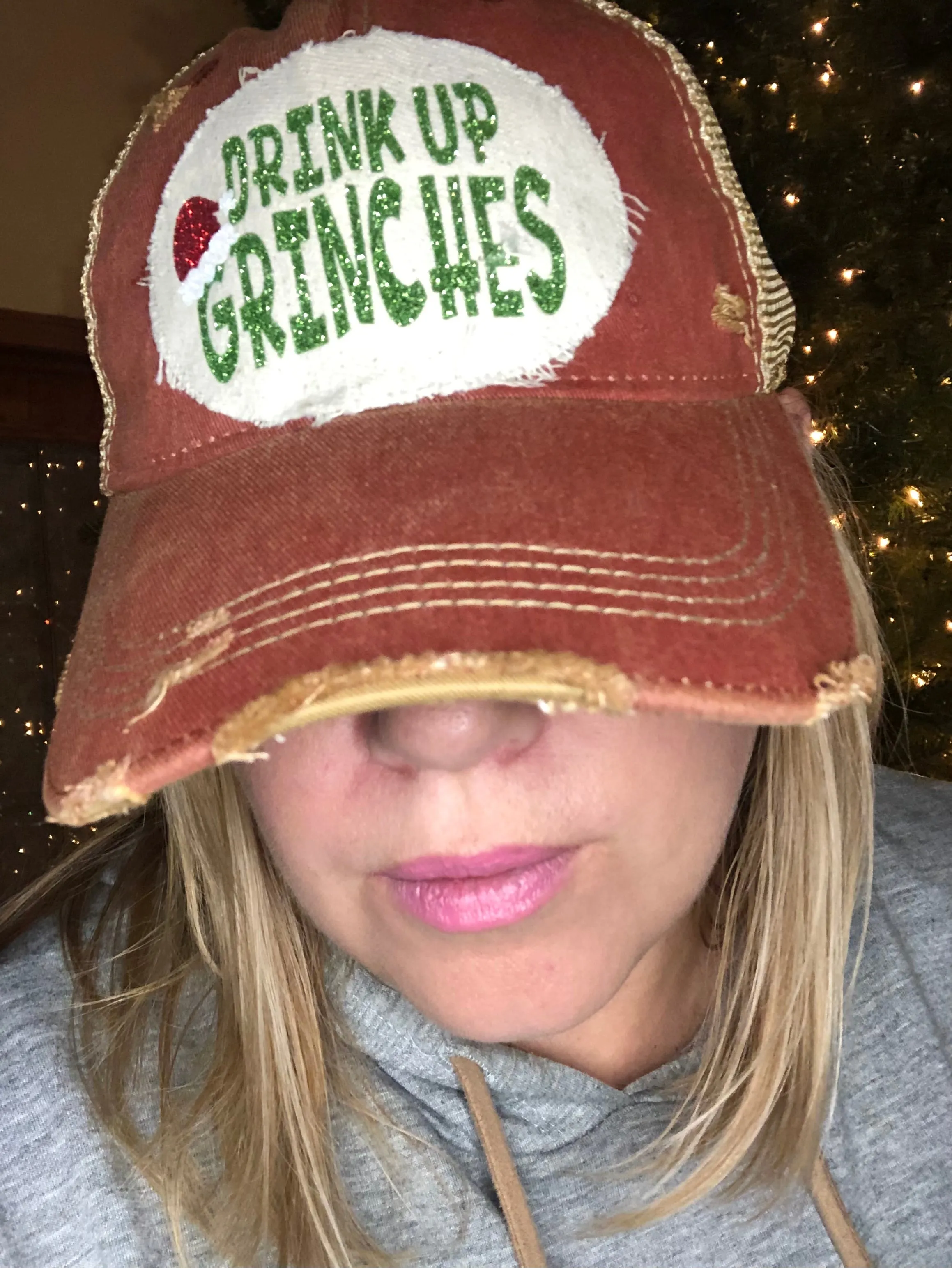 Drink Up Grinches Hat in  Brick Red