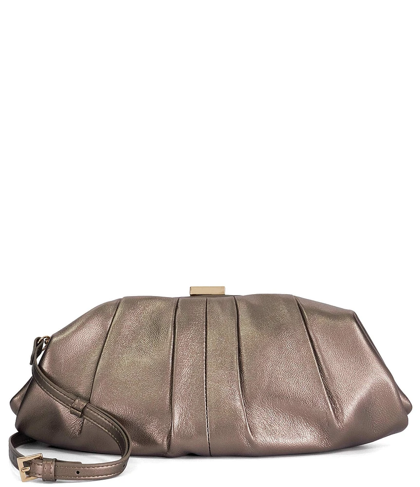 Dune London Drapery Oversized Leather Handheld Clutch