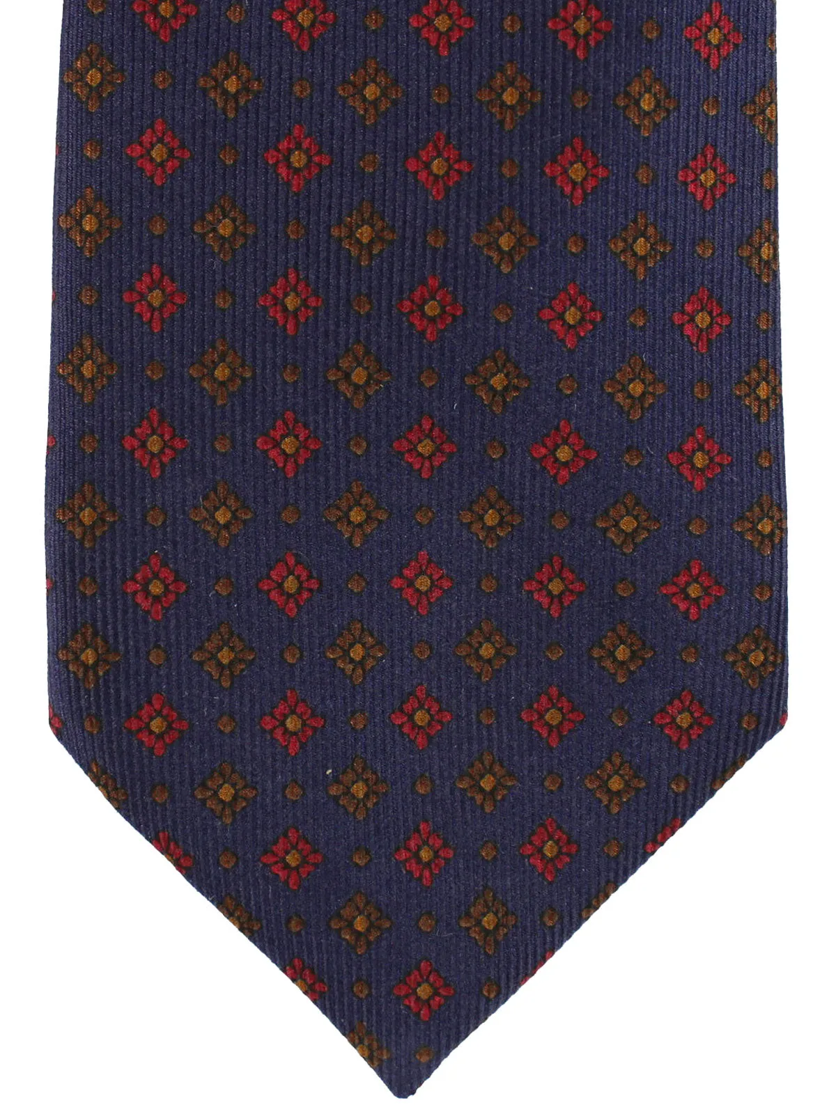 E. Marinella Silk Tie Purple Brown Red Geometric - Narrow Necktie SALE