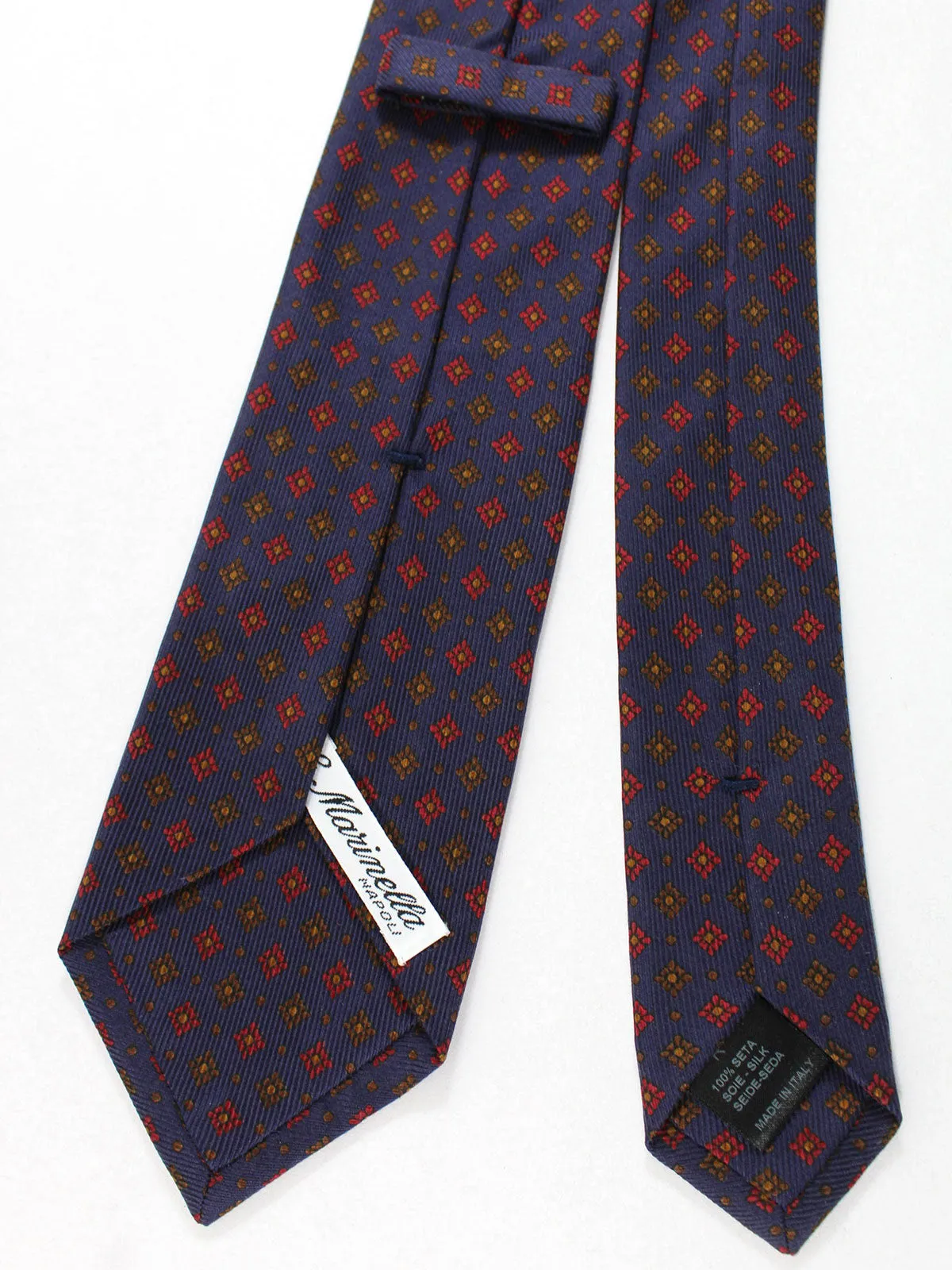 E. Marinella Silk Tie Purple Brown Red Geometric - Narrow Necktie SALE