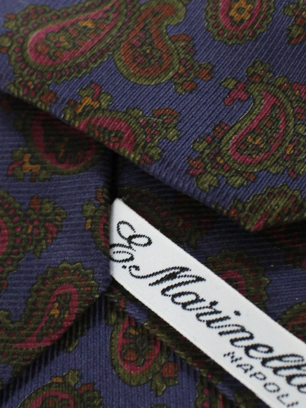 E. Marinella Silk Tie Purple Paisley - Narrow Necktie SALE