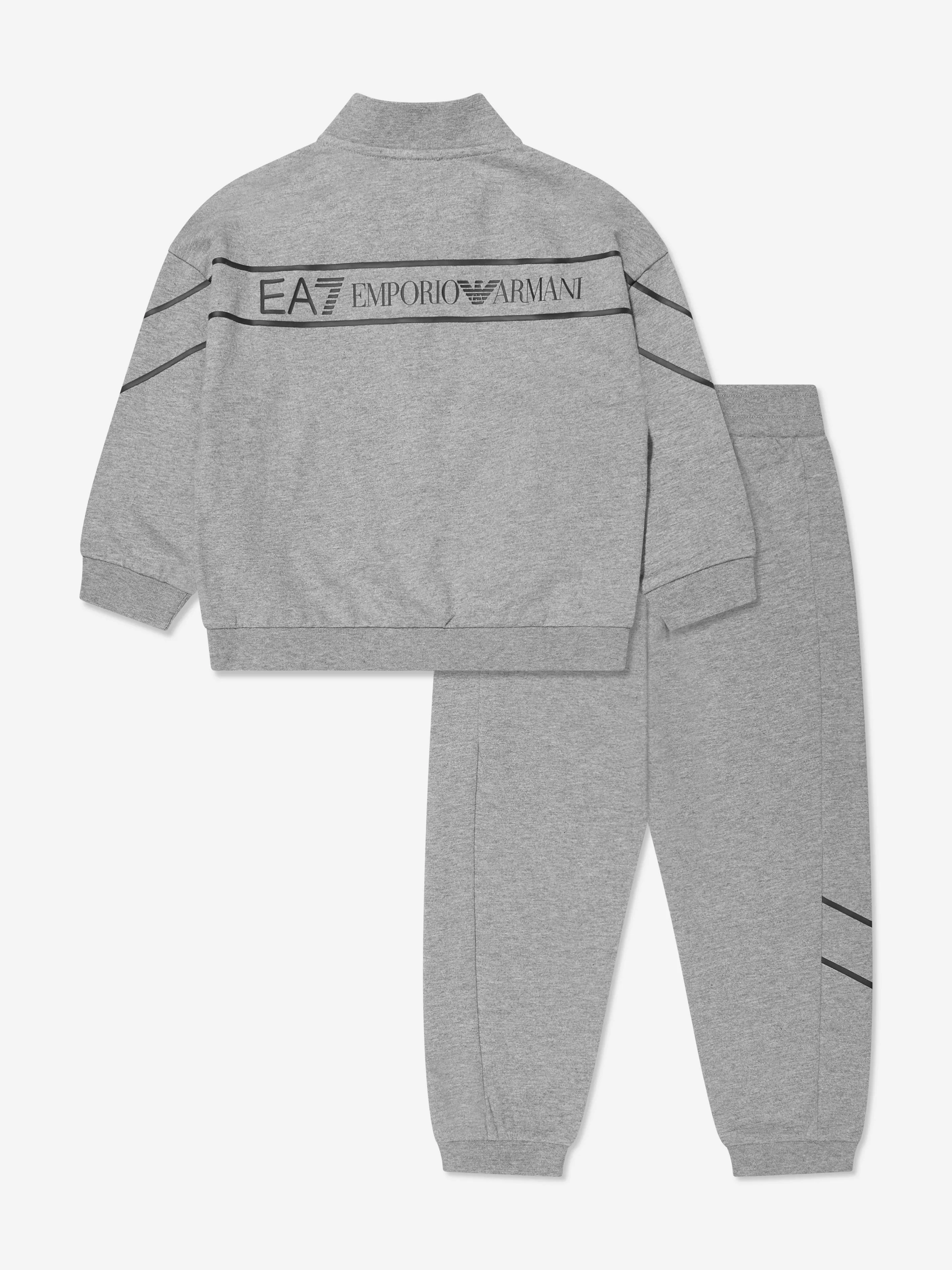 EA7 Emporio Armani Boys Train Logo Tracksuit in Grey