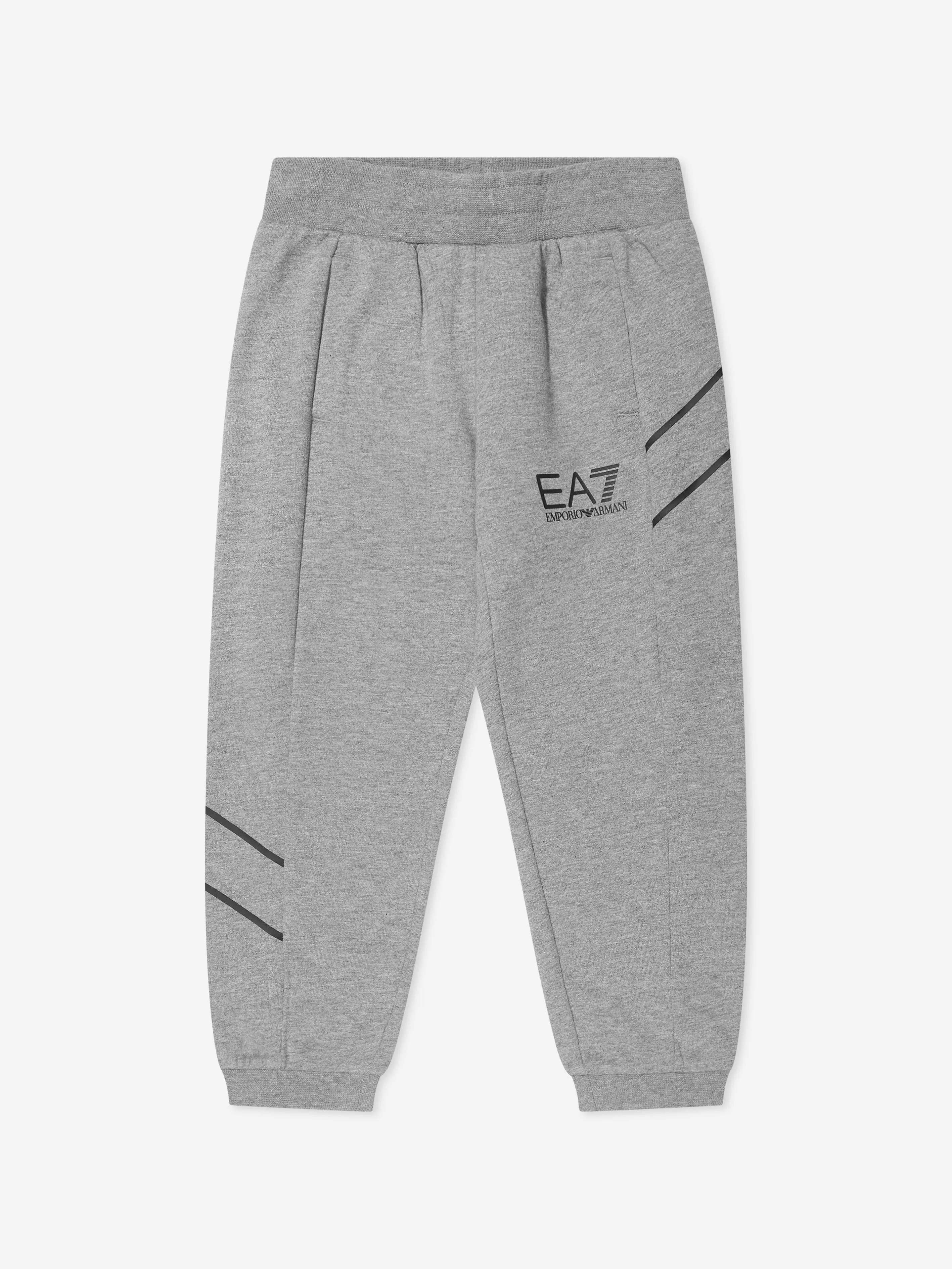 EA7 Emporio Armani Boys Train Logo Tracksuit in Grey