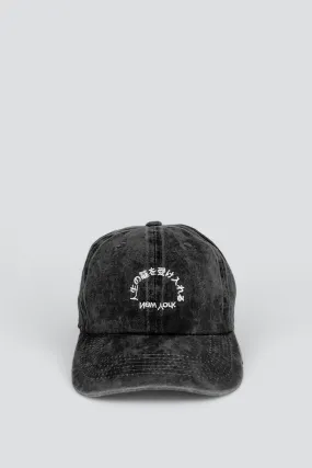 Embrace Mystery Embroidered Hat - Washed Black/White