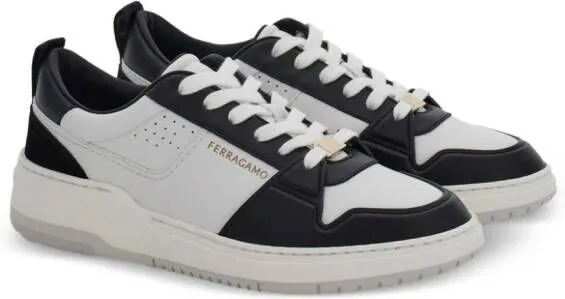 Ferragamo two-tone leather sneakers Black