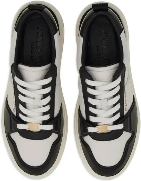 Ferragamo two-tone leather sneakers Black