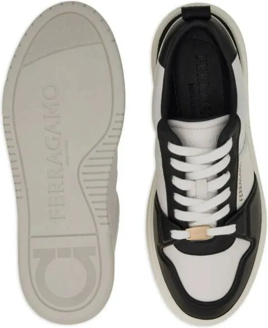 Ferragamo two-tone leather sneakers Black