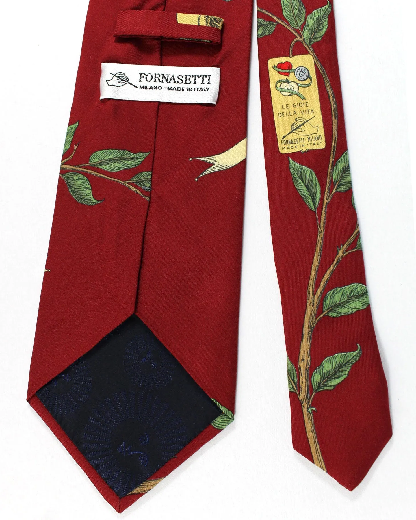 Fornasetti Necktie Maroon Le Gioi Della Vita - Wide Necktie