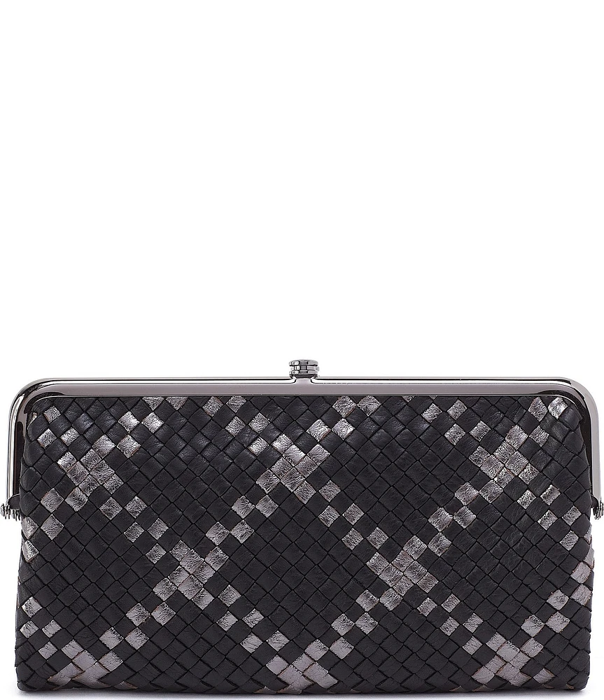 HOBO Lauren Woven Metallic Leather Wallet Clutch