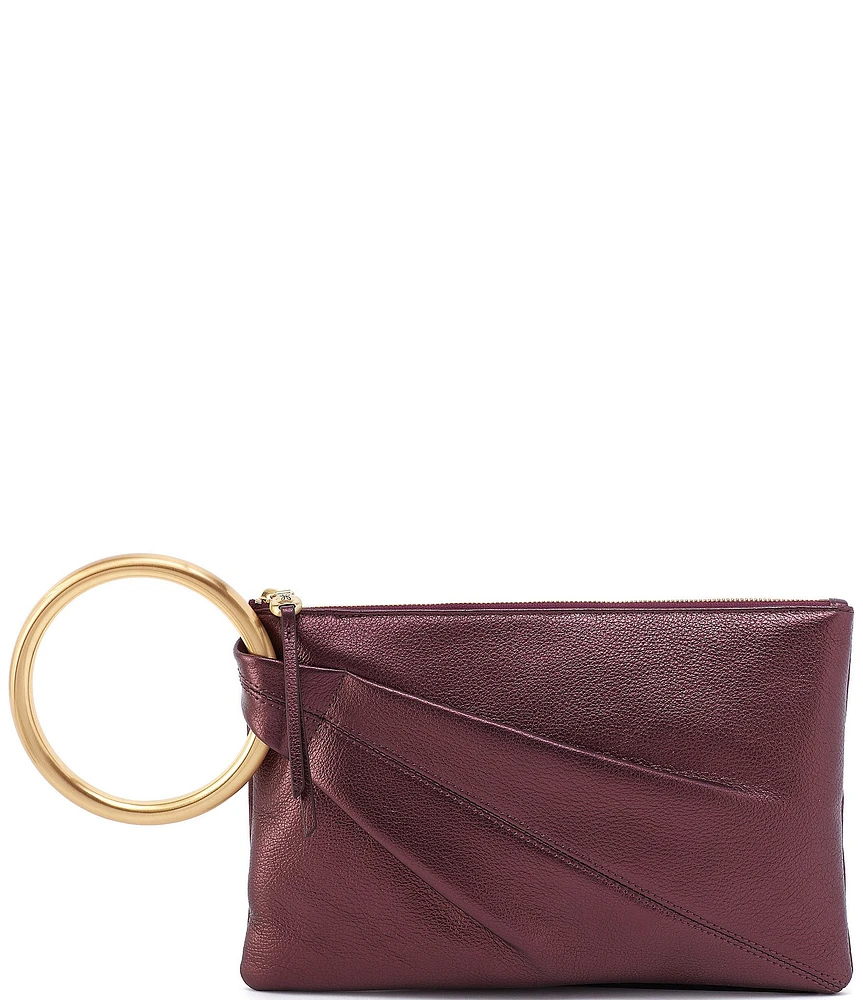 HOBO Sheila Frosted Plum Ring Leather Clutch