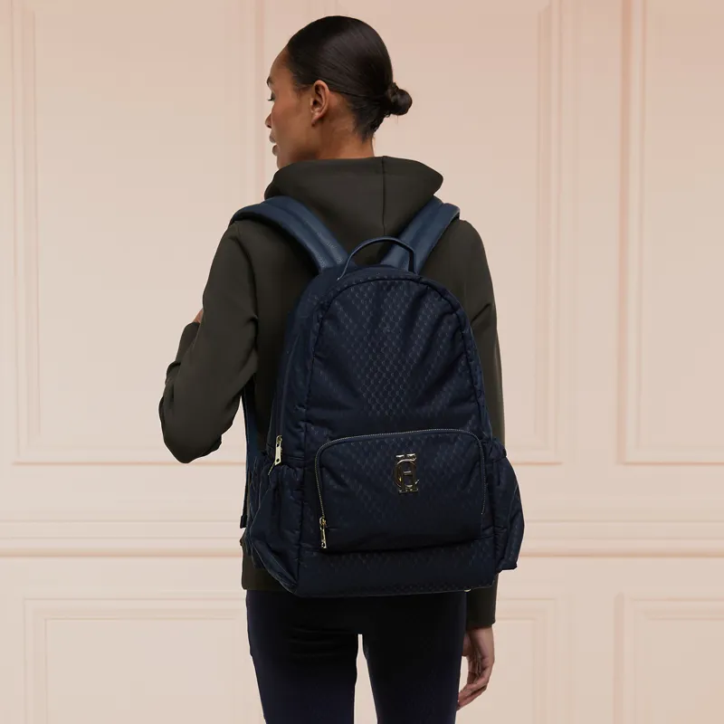 Holland Cooper Burghley Backpack - Ink Navy Monogram