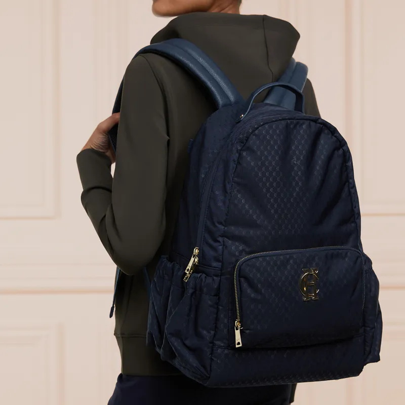 Holland Cooper Burghley Backpack - Ink Navy Monogram