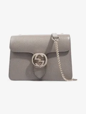 Interlocking Bag Grey Leather Small