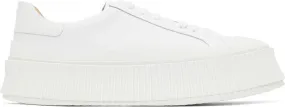 Jil Sander White Leather Platform Sneakers