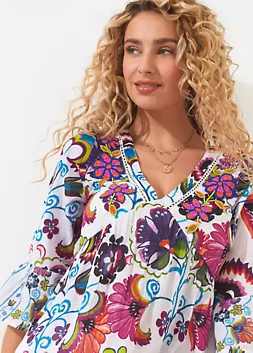 Joe Browns Beaded V-Neck Smock Tunic | Grattan