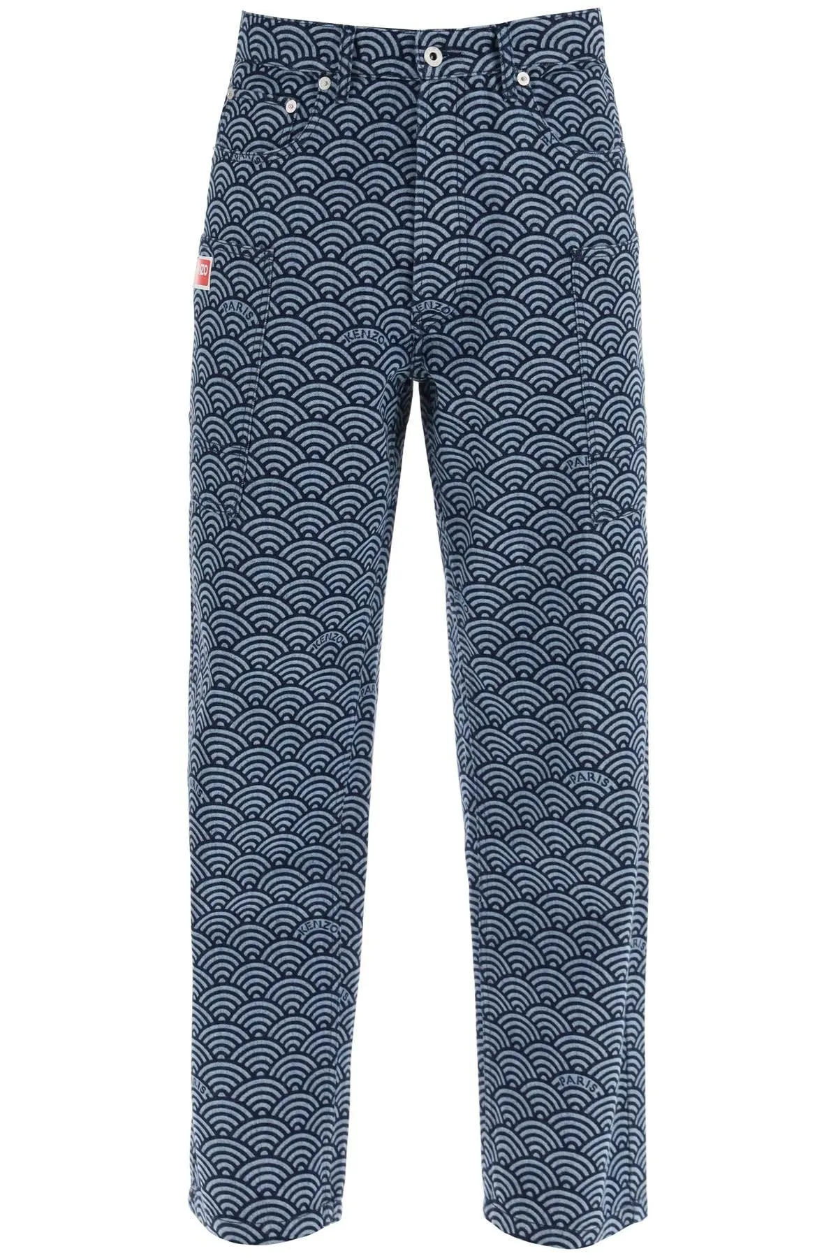 Kenzo    Kenzo Monkey Workwear Jeans With Seigaiha Print