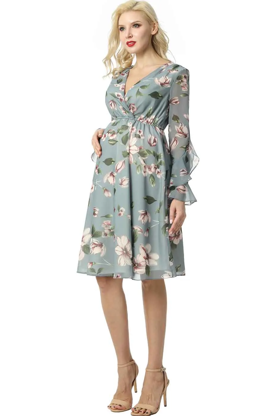 Kimi + Kai Maternity Salena Floral Print Dress