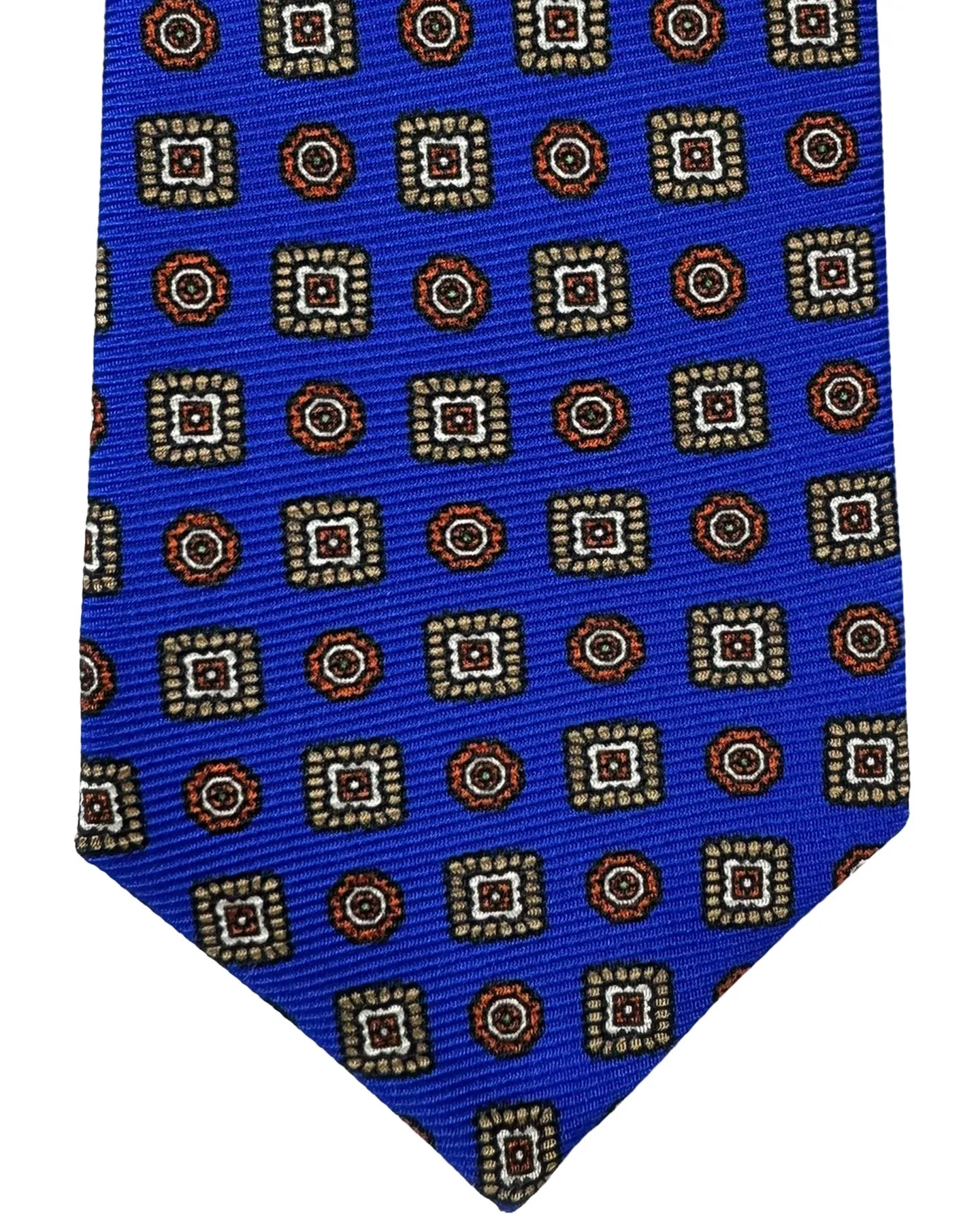 Kiton Tie Royal Blue Medallions - Sevenfold Necktie