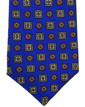 Kiton Tie Royal Blue Medallions - Sevenfold Necktie