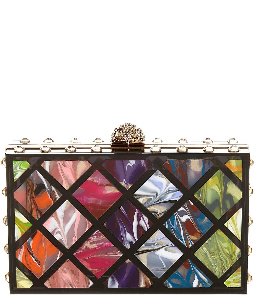 Kurt Geiger London Crystal Quilt Box Clutch Bag