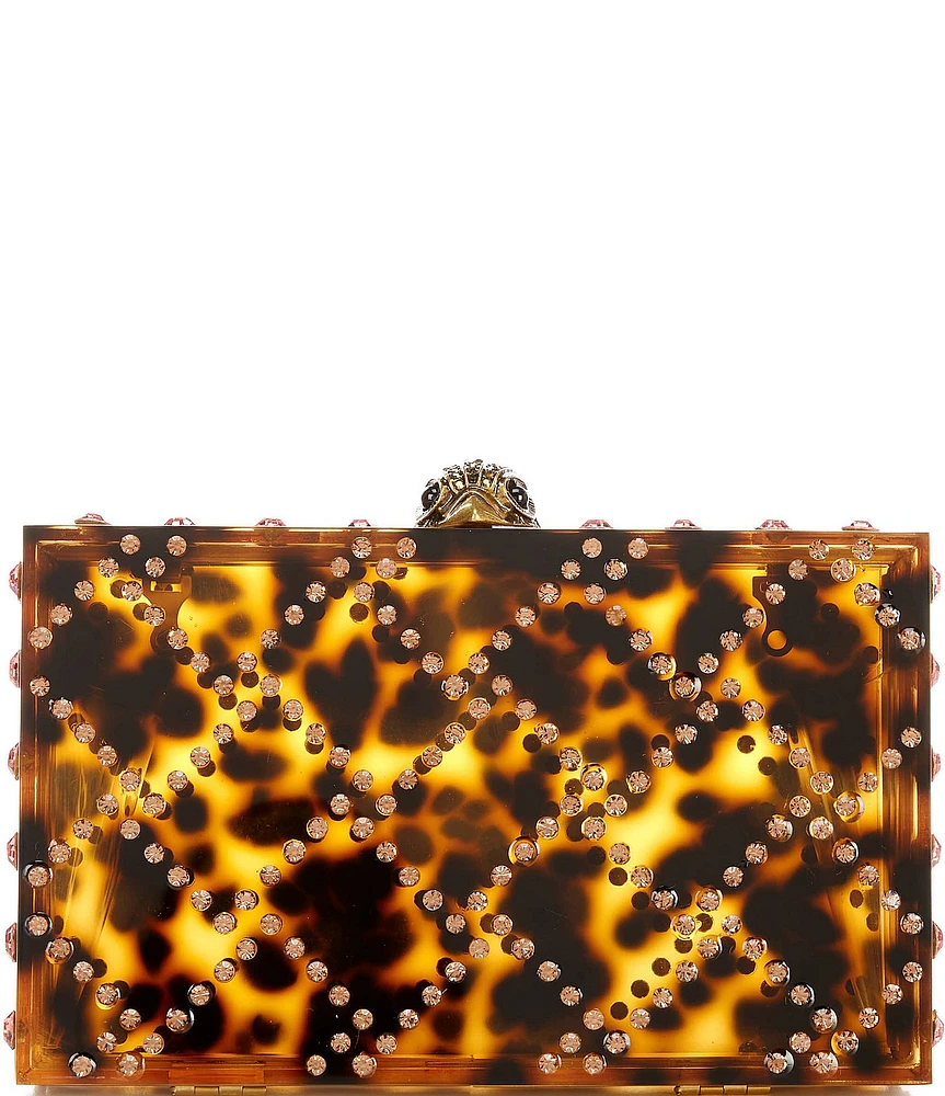 Kurt Geiger London Tortoise Rhinestone Embellished Box Clutch